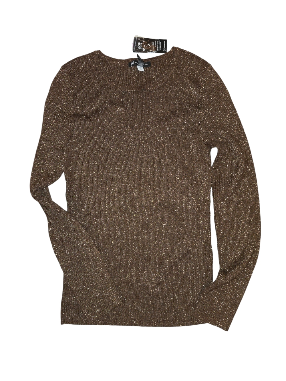 INC International Concepts Metallic Copper Crewneck Sweater